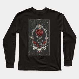 Tarot Card The Rose Lover Gardener Red Rose Stars Funny  Cute Long Sleeve T-Shirt